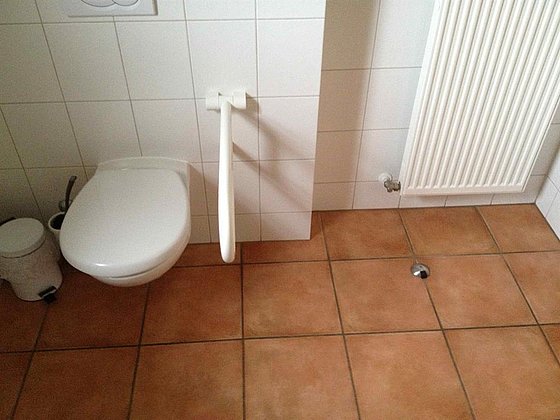Toilette mit Haltegriffen